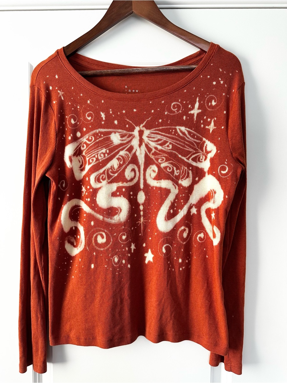 Hand Painted (by me!) Bleached Dragonfly Tee Whimsical Witchy Cottagecore Top